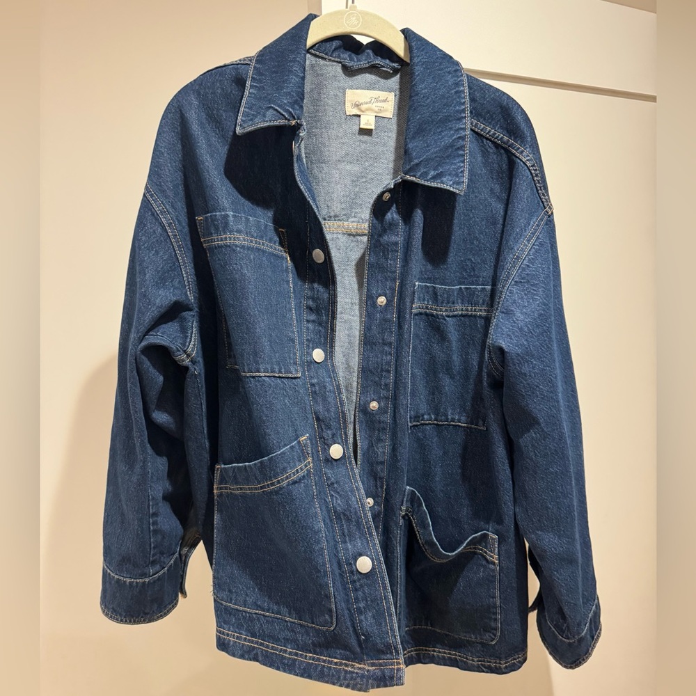 Oversized jean jacket.